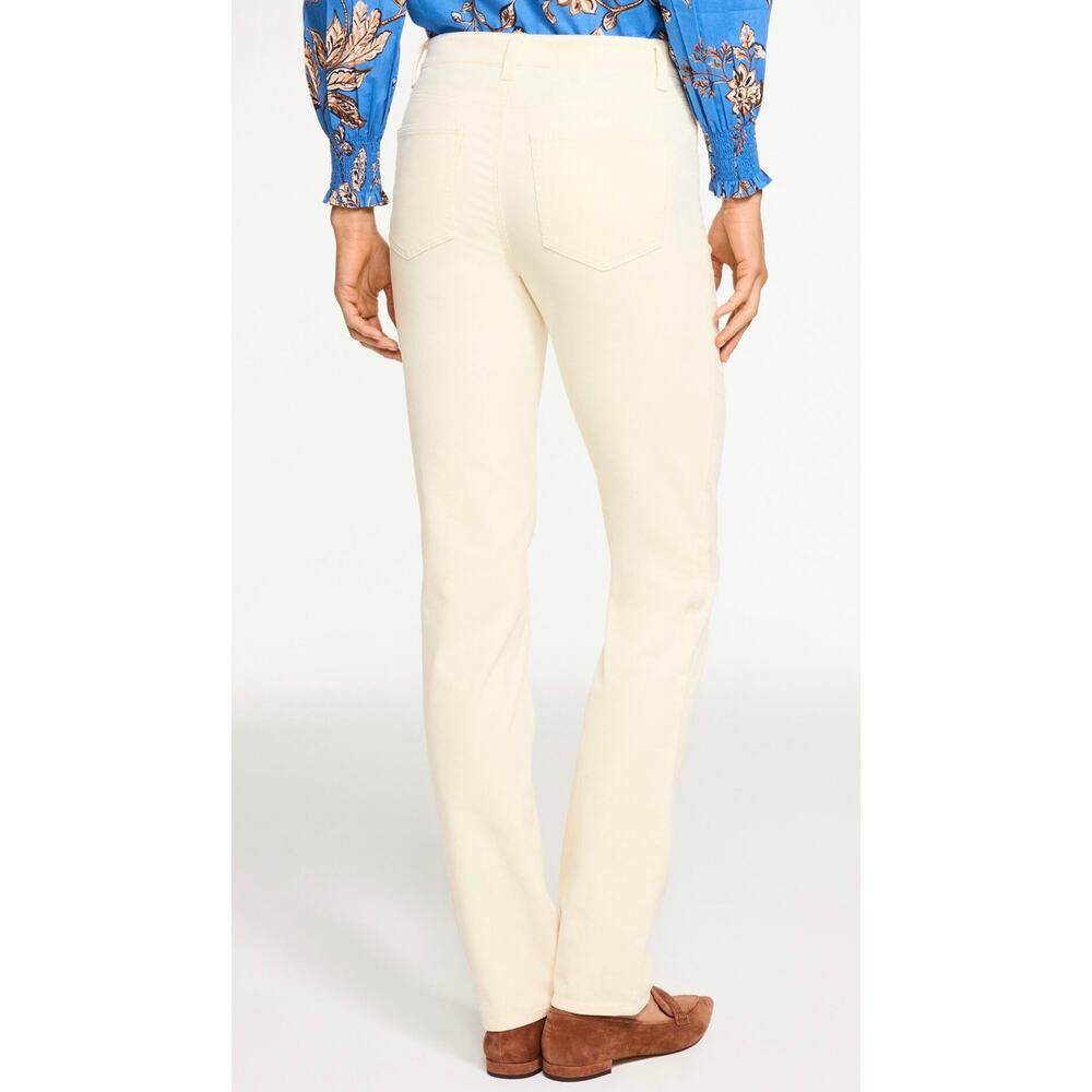 Talbots Corduroy Straight Leg Pants Size 12 Ivory Cream High Rise NWT Minimalist - Picture 2 of 13